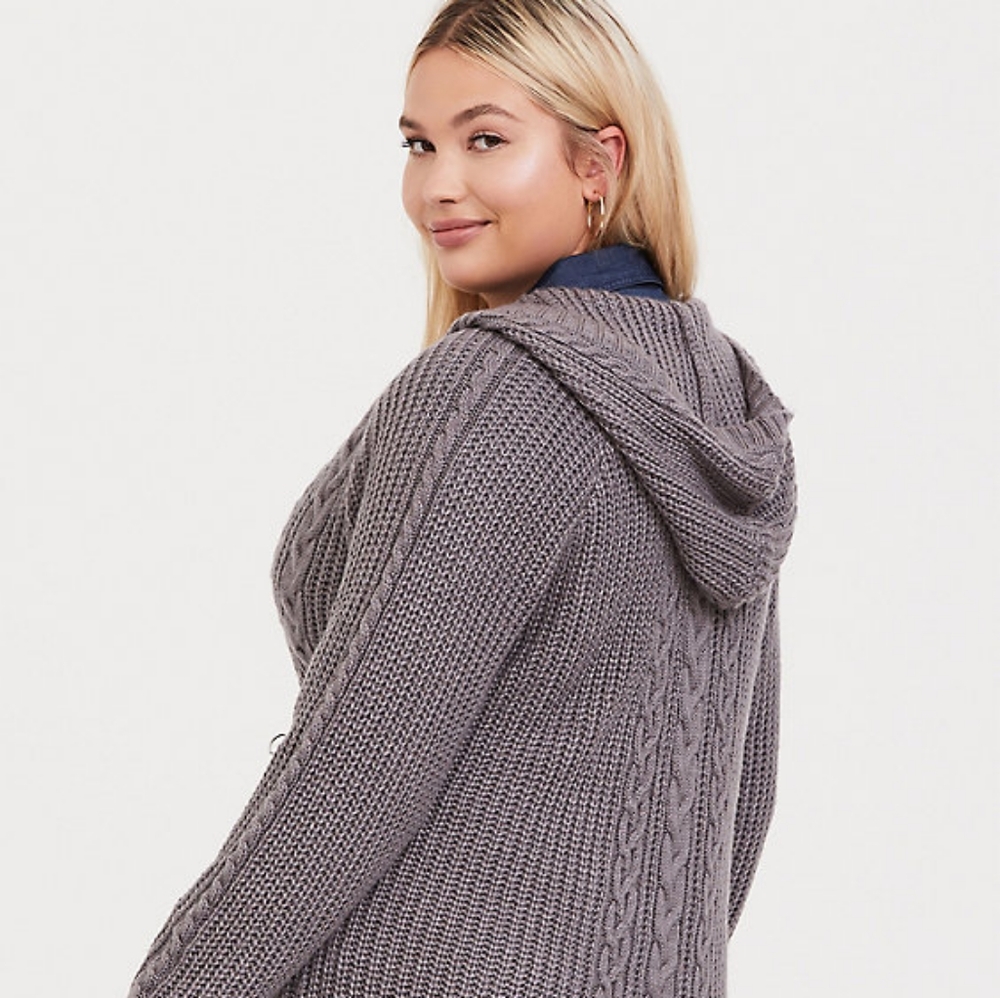 Torrid grey knit zip hoodie